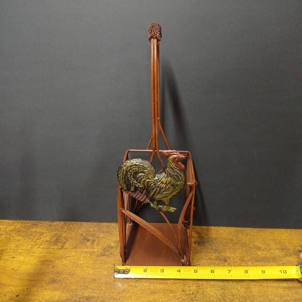 Vintage Metal Rooster Wine Bottle Holder - Picture 6 of 7